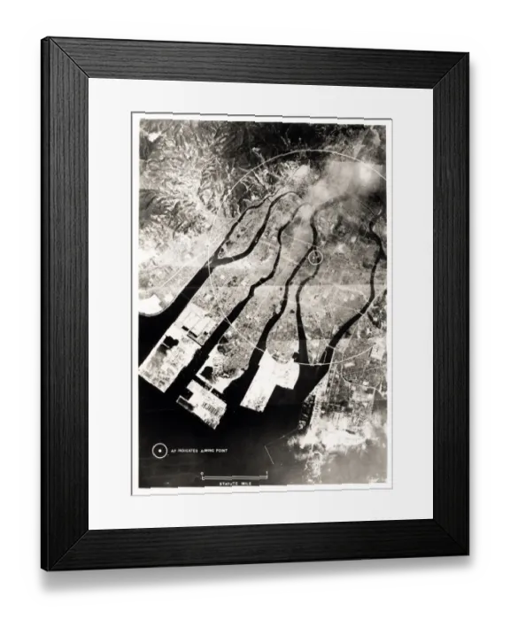 Framed Print : Aerial view of Hiroshima city 1945 Japan Framed Print : Aerial view of Hiroshima city 1945 Japan