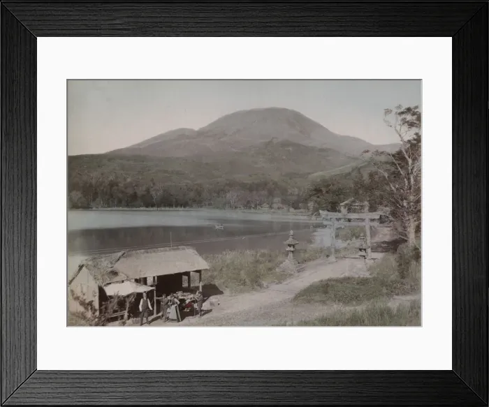 Framed Print : Refreshment stall on the shore of Hakone Lake, Japan Framed Print : Refreshment stall on the shore of Hakone Lake, Japan