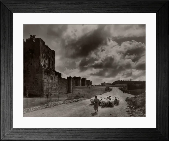 Framed Print : c. 1900 Holy Land Palestine Israel - city walls Jerusalem Framed Print : c. 1900 Holy Land Palestine Israel - city walls Jerusalem