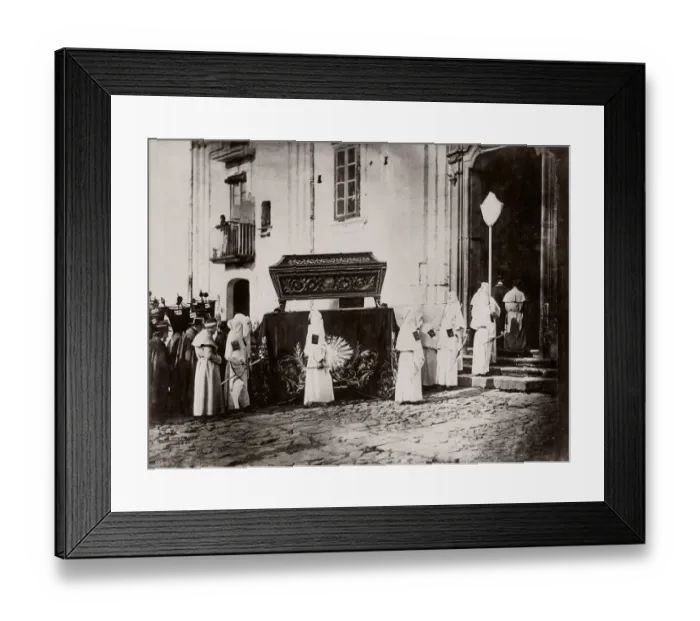 Framed Print : c. 1880s Italy - Brotherhood of Mercy - funeral Framed Print : c. 1880s Italy - Brotherhood of Mercy - funeral