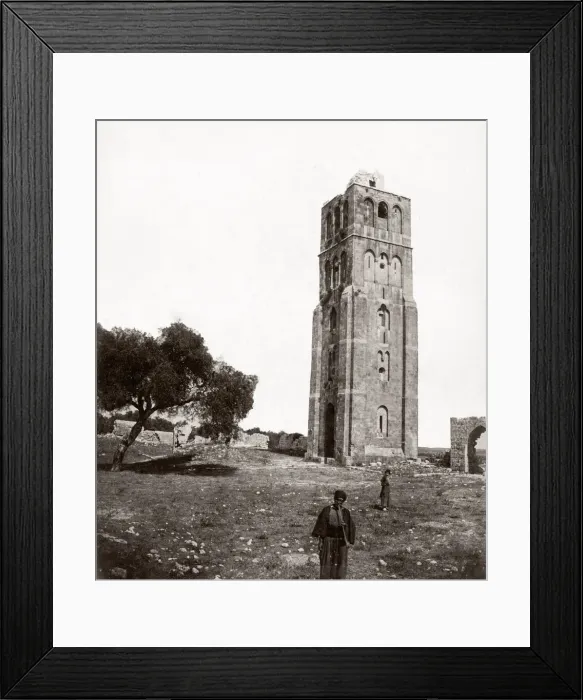 Framed Print : c. 1880s Holy Land - the tower of Ramla, White Mosque Framed Print : c. 1880s Holy Land - the tower of Ramla, White Mosque