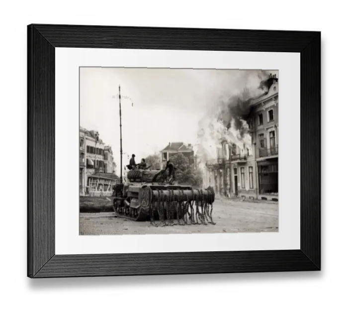 Framed Print : WWII - Allied tank with anti mine chains Arnhem Netherlands Framed Print : WWII - Allied tank with anti mine chains Arnhem Netherlands