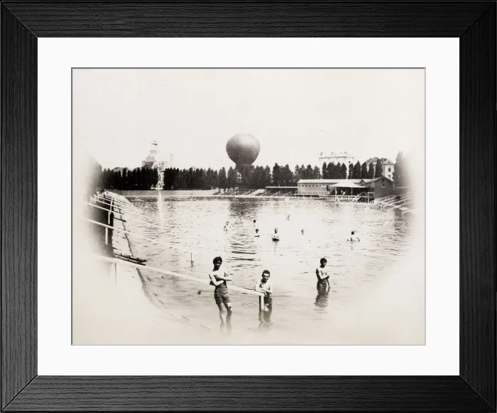 Framed Print : Bathers in swimming basin pool Antwerp Anvers Belgium Framed Print : Bathers in swimming basin pool Antwerp Anvers Belgium