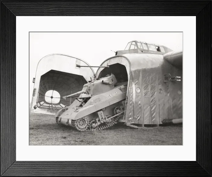 Framed Print : WW II - T-19 Locust tank emerging from a Hamilcar gilder Framed Print : WW II - T-19 Locust tank emerging from a Hamilcar gilder