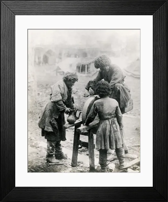 Framed Print : Caucasus Georgia Tiflis Tblisi - Lesghi men grinding sword Framed Print : Caucasus Georgia Tiflis Tblisi - Lesghi men grinding sword