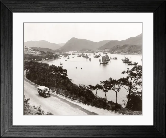Framed Print : c. 1930 - Hong Kong - bus crossing the island to Aberdeen Framed Print : c. 1930 - Hong Kong - bus crossing the island to Aberdeen