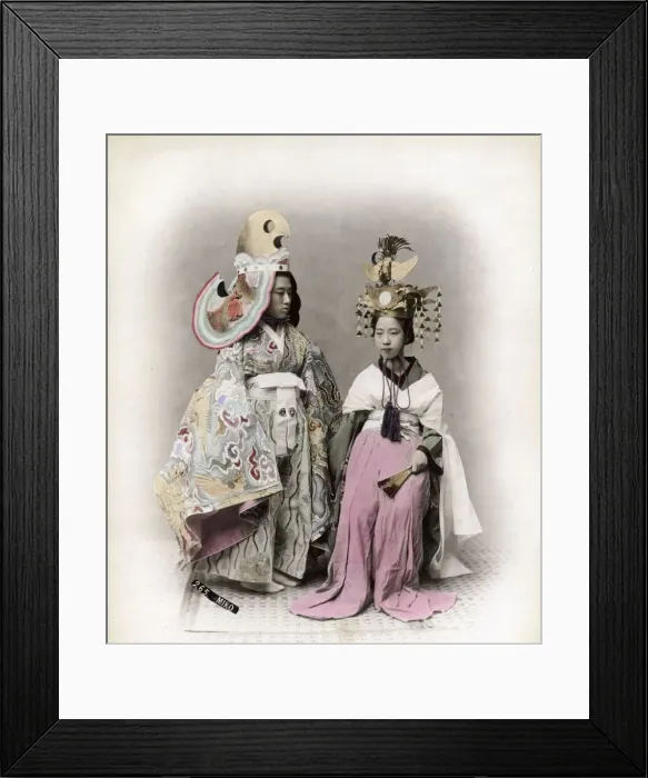 Framed Print : c. 1880s Japan - Japanese actors in costume Framed Print : c. 1880s Japan - Japanese actors in costume
