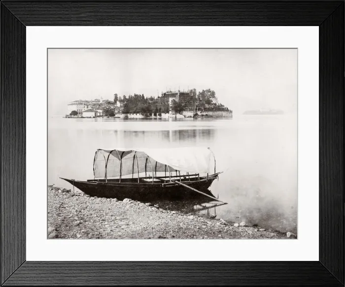 Framed Print : c. 1880s Italy - boat at Isola Bella, Lake Maggiore Framed Print : c. 1880s Italy - boat at Isola Bella, Lake Maggiore