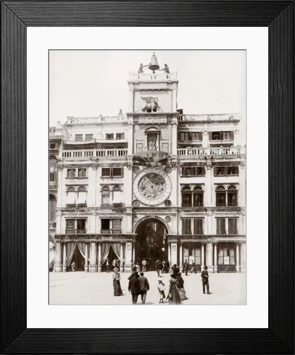 Framed Print : c. 1880s Italy - clock tower in St Marks Square Venice Framed Print : c. 1880s Italy - clock tower in St Marks Square Venice