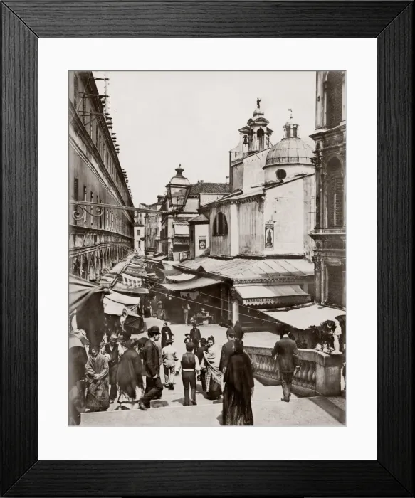 Framed Print : c. 1880s Italy - market street, possibly Florence Framed Print : c. 1880s Italy - market street, possibly Florence