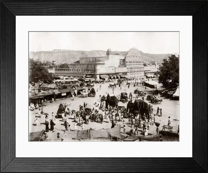 Framed Print : c. 1890s India - street scene in Jaipur Jeypore Framed Print : c. 1890s India - street scene in Jaipur Jeypore