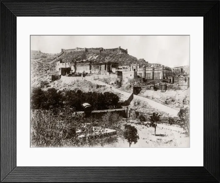 Framed Print : c. 1880s India Umber Amber - the old city palace Framed Print : c. 1880s India Umber Amber - the old city palace
