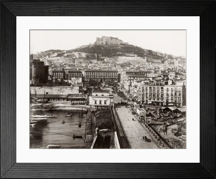 Framed Print : c. 1880s Italy - ships in the harbour at Naples Napoli Framed Print : c. 1880s Italy - ships in the harbour at Naples Napoli