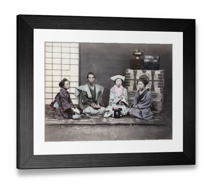 Framed Print : c. 1880s Japan - bride and groom, Japanese marriage Framed Print : c. 1880s Japan - bride and groom, Japanese marriage