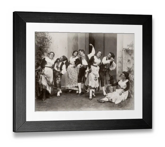 Framed Print : c. 1880s Italy the Tarantella folk dance Framed Print : c. 1880s Italy the Tarantella folk dance
