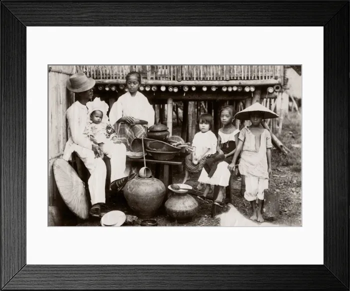 Framed Print : c. 1880s South East Asia - Philippines - family group Framed Print : c. 1880s South East Asia - Philippines - family group