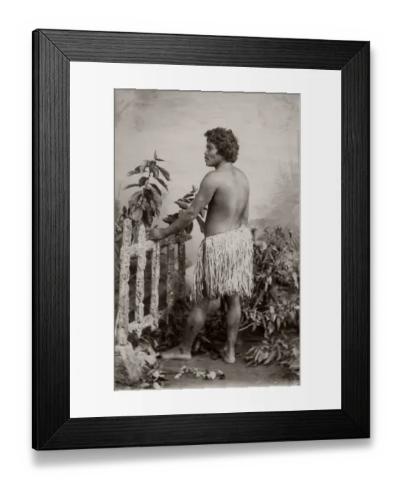 Framed Print : c. 1890s Oceania - Pacific Ocean islands- Fiji / Tonga portrait Framed Print : c. 1890s Oceania - Pacific Ocean islands- Fiji / Tonga portrait