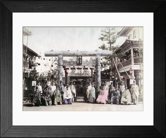 Framed Print : c. 1880s Japan - group of priests Framed Print : c. 1880s Japan - group of priests