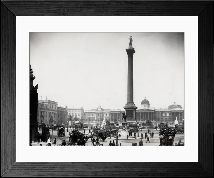 Framed Print : Trafalgar Square, Nelsons Column, National Gallery London Framed Print : Trafalgar Square, Nelsons Column, National Gallery London