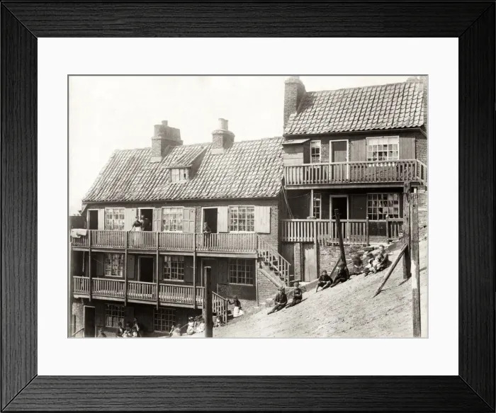 Framed Print : Cottages, probably Robin Hoods Bay Yorkshire Framed Print : Cottages, probably Robin Hoods Bay Yorkshire
