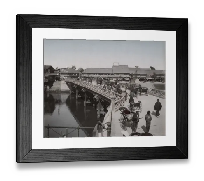 Framed Print : Traffic and pedestrians on the Daikoku bridge, Osaka, Japan Framed Print : Traffic and pedestrians on the Daikoku bridge, Osaka, Japan