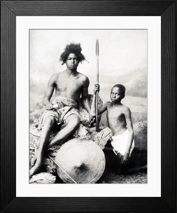Framed Print : Young Egyptian warriors with spear Framed Print : Young Egyptian warriors with spear