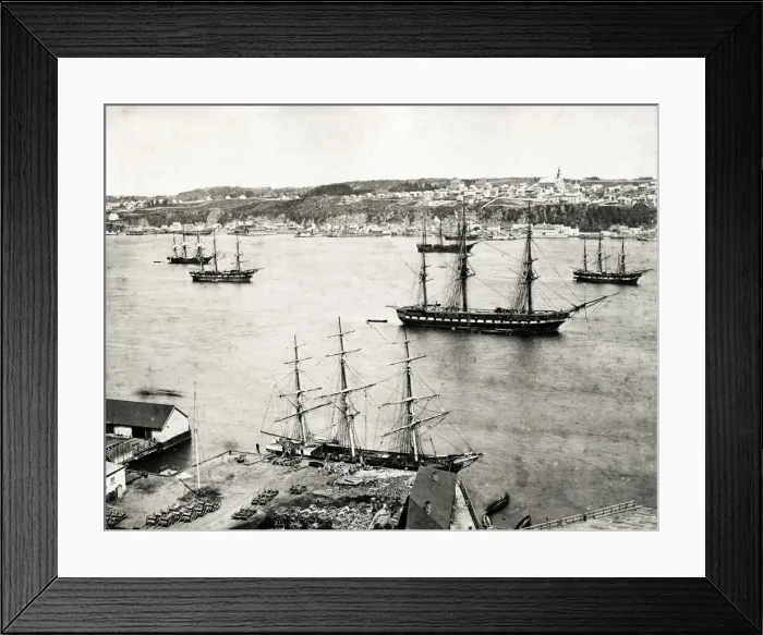 Framed Print : Ships at anchor, Montreal Canada Framed Print : Ships at anchor, Montreal Canada