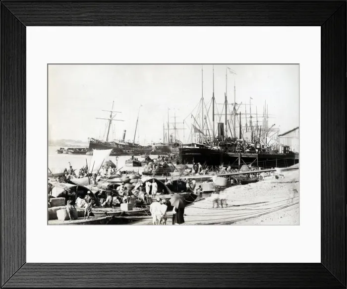 Framed Print : Shipping on the Hooghly River, Calcutta, India Framed Print : Shipping on the Hooghly River, Calcutta, India