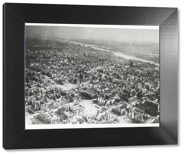 World War II view of Magdeburg after extensive bombing