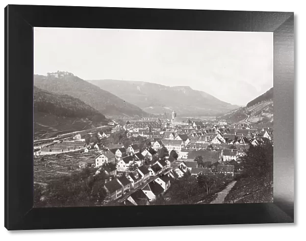 View of the mountain town of Bad Urach, Germany