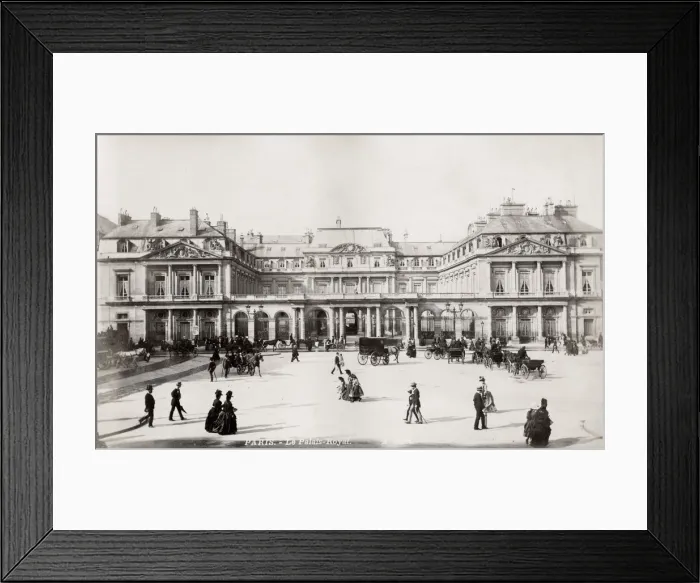 Framed Print : Horse drawn traffic Palais Royal Paris, France Framed Print : Horse drawn traffic Palais Royal Paris, France