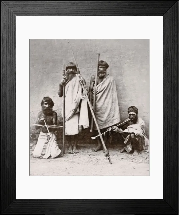 Framed Print : c. 1870s India - native Toda people Framed Print : c. 1870s India - native Toda people