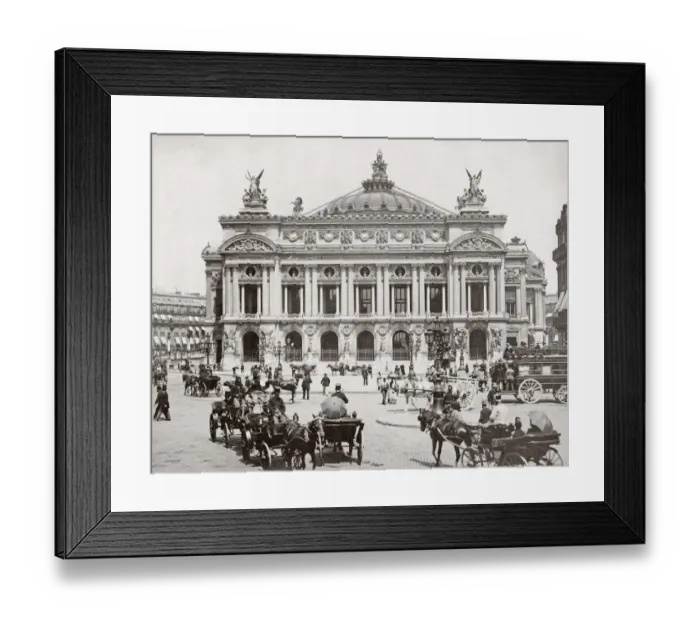 Framed Print : c. 1890s France Paris - Operas Garnier and horse traffic Framed Print : c. 1890s France Paris - Operas Garnier and horse traffic