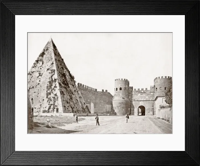 Framed Print : c. 1880s Italy Rome - the Pyramid of Cestius Framed Print : c. 1880s Italy Rome - the Pyramid of Cestius