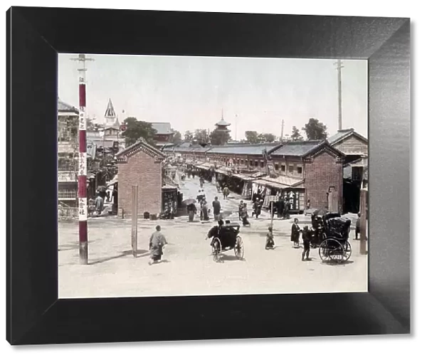 c. 1880s Japan - street of shops Asakusa Tokyo