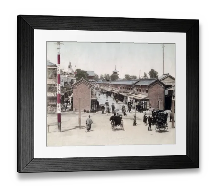 Framed Print : c. 1880s Japan - street of shops Asakusa Tokyo Framed Print : c. 1880s Japan - street of shops Asakusa Tokyo