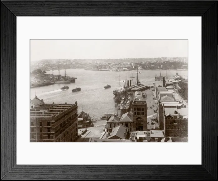 Framed Print : c. 1890 Australia - harbour view, assumed to be Sydney Framed Print : c. 1890 Australia - harbour view, assumed to be Sydney