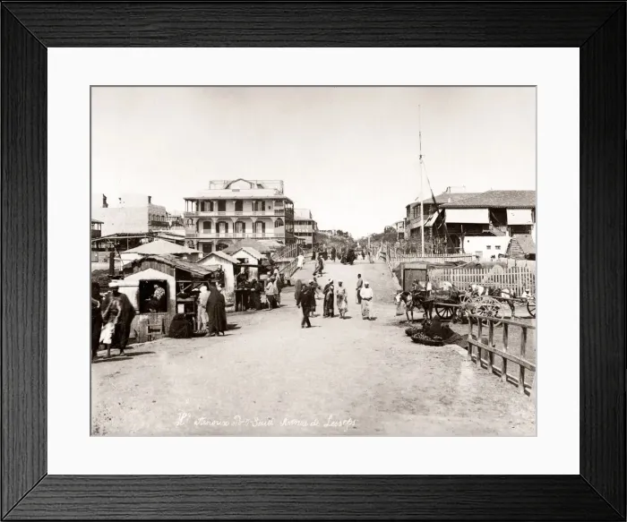 Framed Print : c. 1890s Egypt - Avenue de Lesseps in Port Said Framed Print : c. 1890s Egypt - Avenue de Lesseps in Port Said