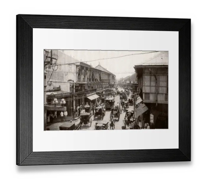 Framed Print : c. 1880s South East Asia - Philippines - street in Manila Framed Print : c. 1880s South East Asia - Philippines - street in Manila