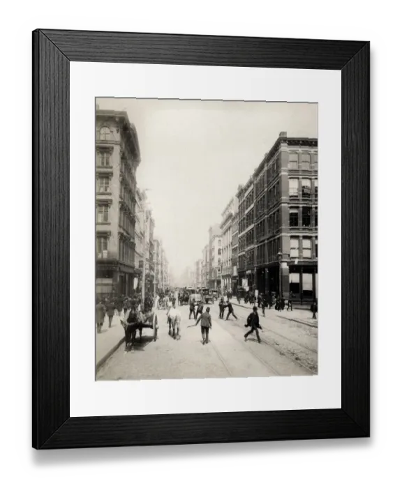 Framed Print : Traffic and pedestrians on Broadway New York Framed Print : Traffic and pedestrians on Broadway New York
