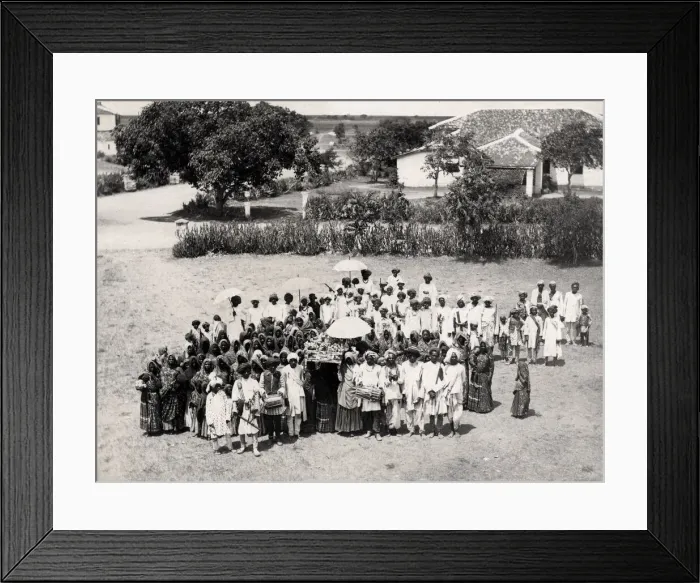 Framed Print : Marriage procession with musicians, India Framed Print : Marriage procession with musicians, India