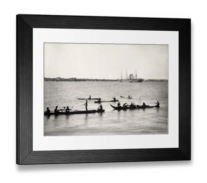 Framed Print : Madras from the sea with fishing catamarans, India Framed Print : Madras from the sea with fishing catamarans, India