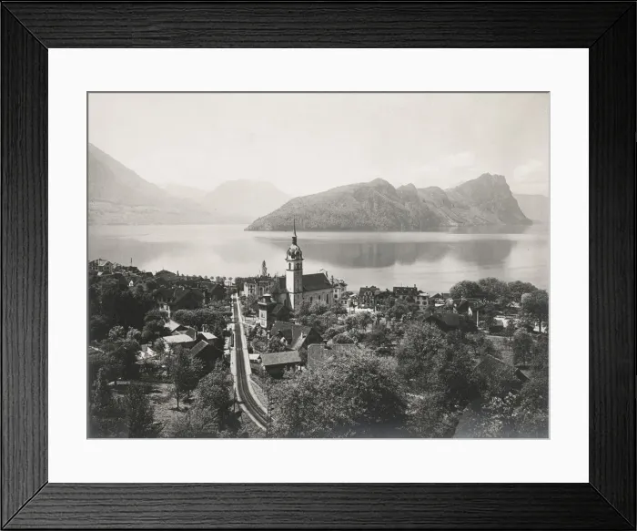 Framed Print : Vitznau, Lake Lucerne Siwtzerland and the Rigi railway Framed Print : Vitznau, Lake Lucerne Siwtzerland and the Rigi railway