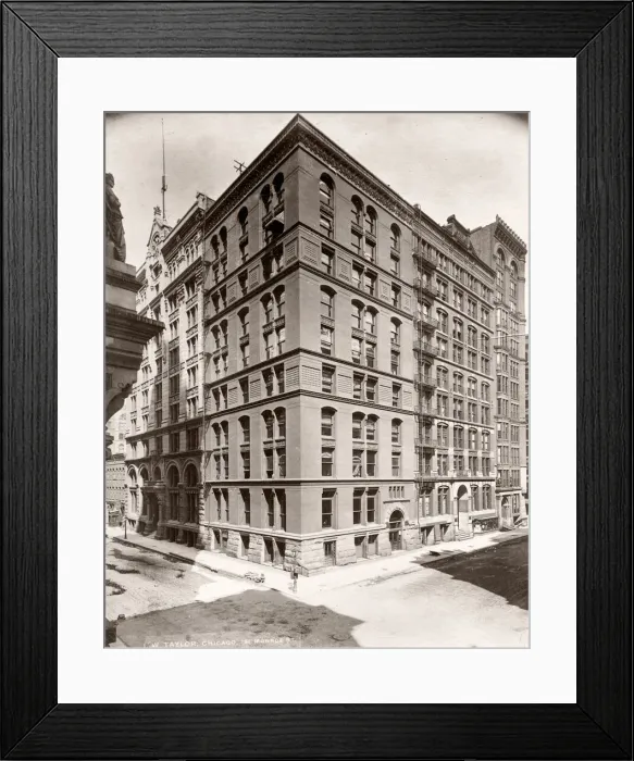 Framed Print : c. 1900 USA Chicago - historic high rise building Framed Print : c. 1900 USA Chicago - historic high rise building