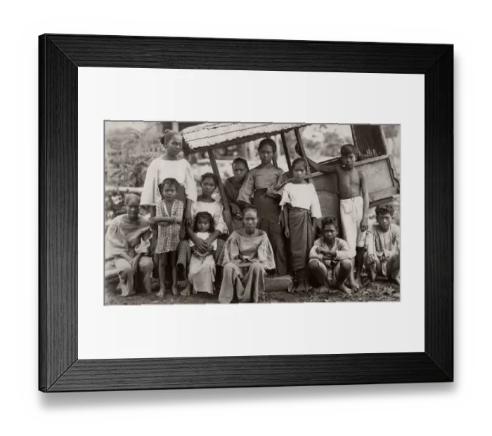 Framed Print : c. 1880s South East Asia - Philippines - women and children Framed Print : c. 1880s South East Asia - Philippines - women and children