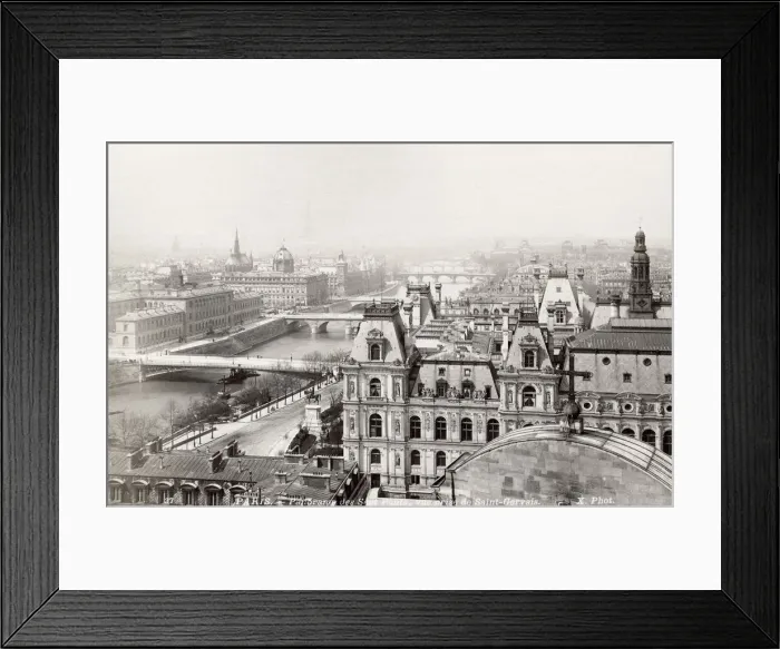 Framed Print : Rooftop view of Paris along the River Seine, France Framed Print : Rooftop view of Paris along the River Seine, France