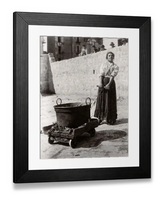Framed Print : c. 1880s Italy - southern Italy probably Sicily street vendor Framed Print : c. 1880s Italy - southern Italy probably Sicily street vendor