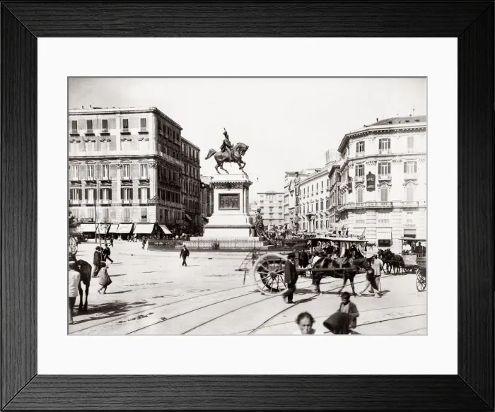 Framed Print : c. 1880s Italy - Naples Napoli Piazza Municipo Framed Print : c. 1880s Italy - Naples Napoli Piazza Municipo