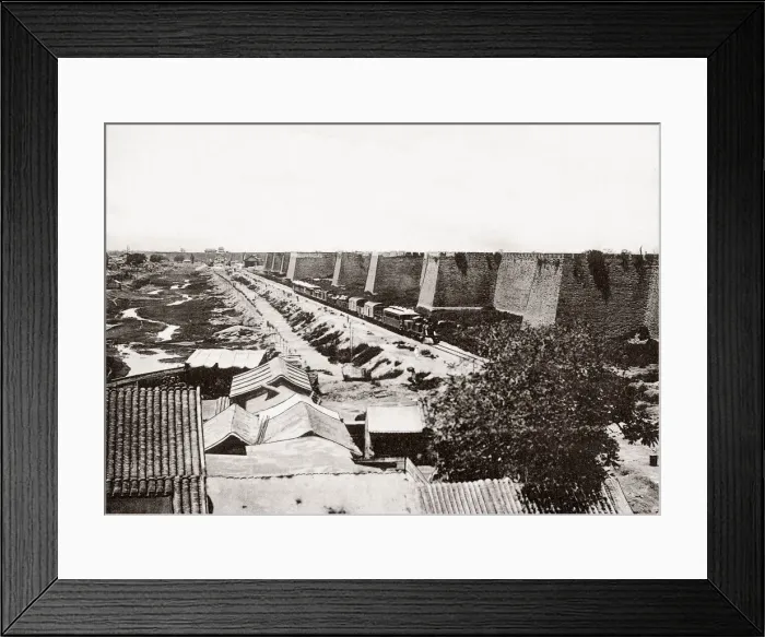 Framed Print : c. 1900s China - Peking Beijing - railway station city walls Framed Print : c. 1900s China - Peking Beijing - railway station city walls