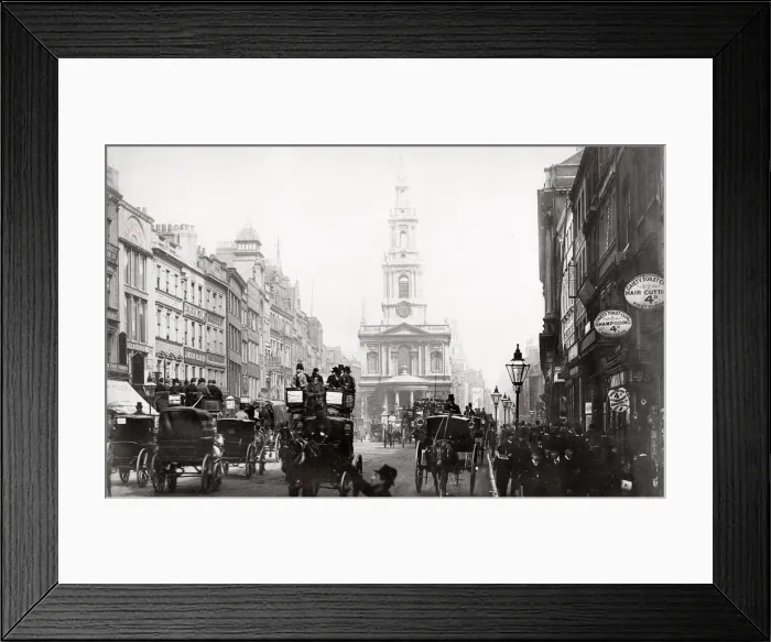 Framed Print : c. 1880 England - view of London - horse drawn traffic Framed Print : c. 1880 England - view of London - horse drawn traffic